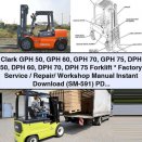 Clark GPH 50-75 DPH 50-75 Forklift Factory Service Repair Workshop Manual PDF Download