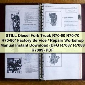 STILL Diesel Fork Truck R70-60 R70-70 R70-80 Factory Service/Repair/ Workshop Manual (DFG R7087 R7088 R7089)