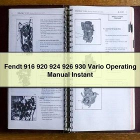 Fendt 916 920 924 926 930 Vario Operating Manual