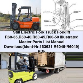 Still Electric Fork Truck Forklift R60-35 R60-40 R60-45 R60-50 Illustrated Master Parts List Manual