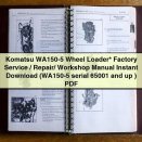 Komatsu WA150-5 Wheel Loader Factory Service/Repair/ Workshop Manual (WA150-5 serial 65001 and up )