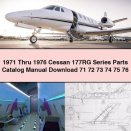 1971 Thru 1976 Cessan 177RG Series Parts Catalog Manual 71 72 73 74 75 76