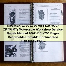 Kawasaki Z750 Z750 ABS Motorcycle Workshop Service Repair Manual 2007