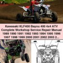Kawasaki KLF400 Bayou 400 4x4 ATV Complete Workshop Service Repair Manual 1989-2006