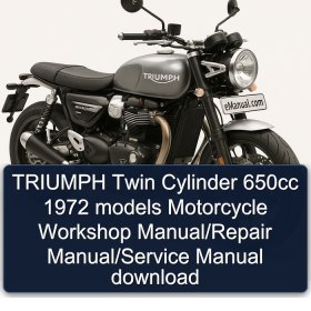 TRIUMPH Twin Cylinder 650cc 1972 models Motorcycle Workshop Manual/Repair Manual/Service Manual download
