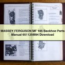 MASSEY FERGUSON MF 185 Backhoe Parts Manual 651125M94