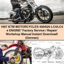 1997 KTM MOTORCYCLES 400/620 LC4/LC4 e Engine Factory Service/Repair/ Workshop Manual (German)