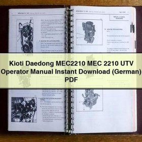Kioti Daedong MEC2210 MEC 2210 UTV Operator Manual (German)
