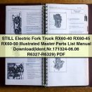 STILL Electric Fork Truck RX60-40 RX60-45 RX60-50 Illustrated Master Parts List Manual (Ident.Nr.171324-06.06 R6327-R6329)