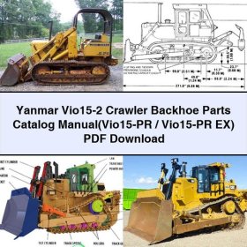 Yanmar Vio15-2 Crawler Backhoe Parts Catalog Manual(Vio15-PR/Vio15-PR EX)