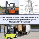 Linde Electric Forklift Truck 346 Series: E18 E20 E20P Operating Instruction ( User Manual ) PDF Download