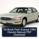 ‘93 Buick Park Avenue 1993 Owners Manual PDF Download
