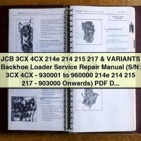JCB 3CX 4CX 214e 214 215 217 & Variants Backhoe Loader Service Repair Manual