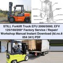 STILL Forklift Truck EFU 2000/3000; EFV 125/160/200 Service Repair Workshop Manual PDF Download