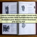 Calavar Industrial Self-Propelled Aerial Work Platform Models 3036 Operation/Service and Illustrated Parts Manual